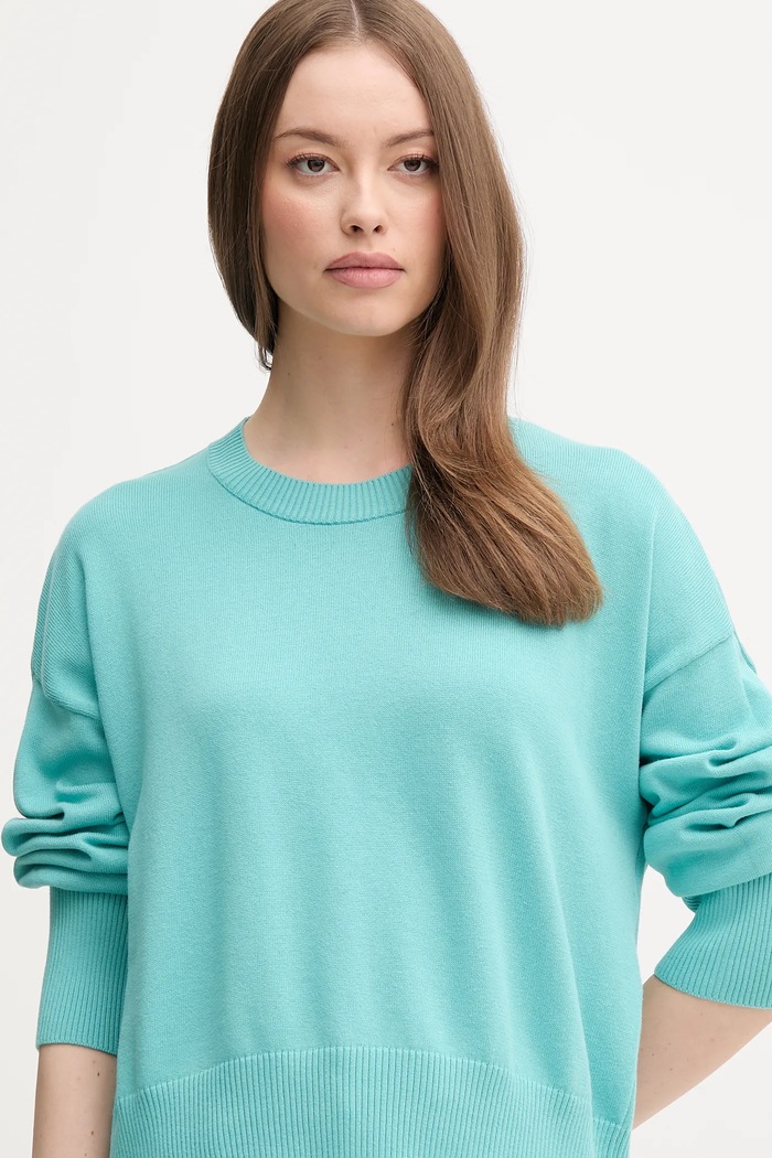United Colors of Benetton sweter bawełniany turkusowy 1294D10DP