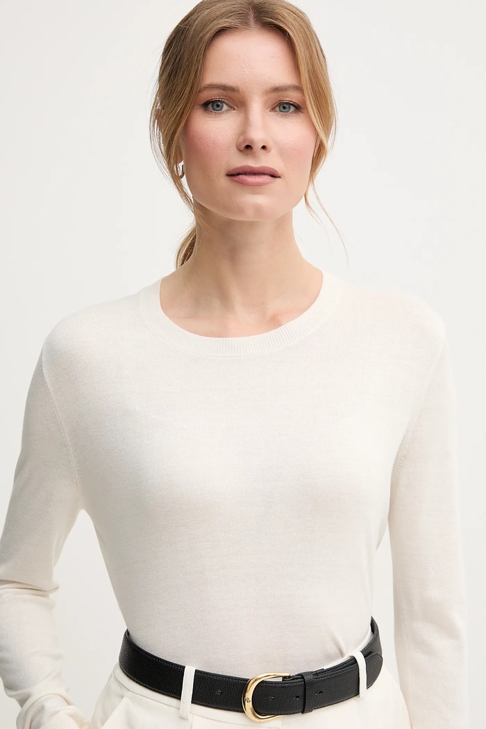 United Colors of Benetton maglione misto seta beige 1ZRED10CP