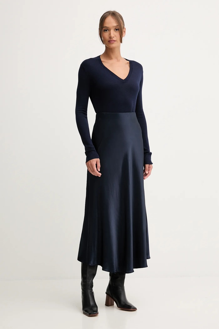 United Colors of Benetton sweter z domieszką jedwabiu 1ZRED402L granatowy AW25