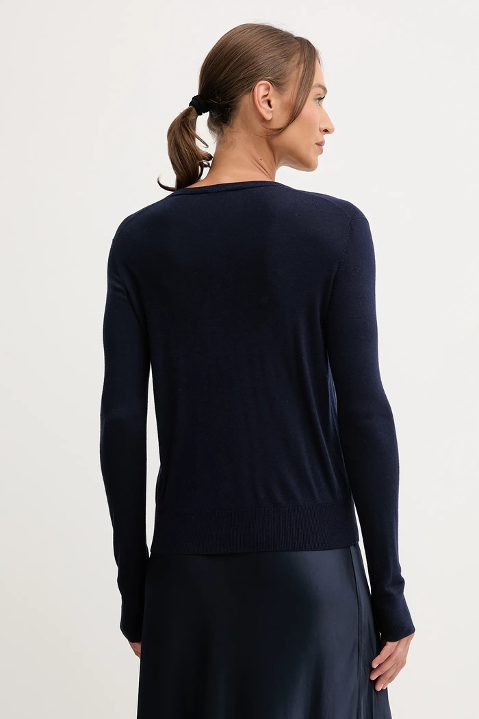 Odzież United Colors of Benetton sweter z domieszką jedwabiu 1ZRED402L granatowy