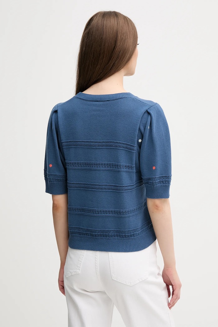 Odzież United Colors of Benetton sweter bawełniany 10C1E10DO granatowy