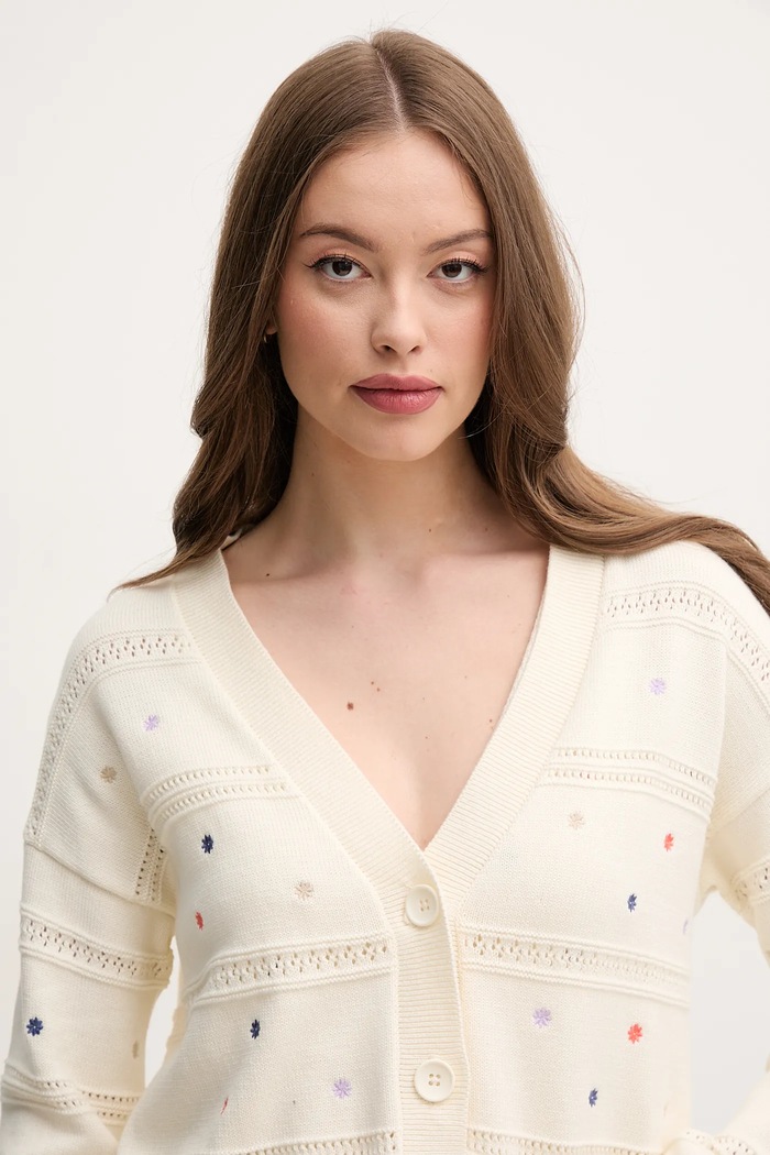 Bavlněný kardigan United Colors of Benetton béžová 10C1E604W