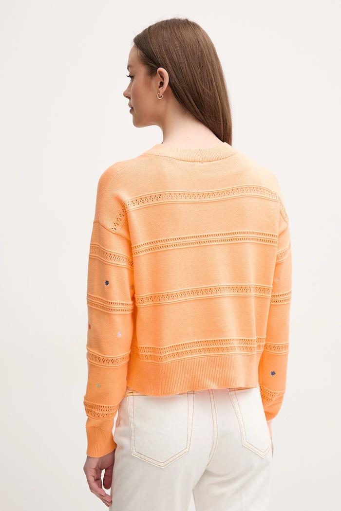 Ρούχα Βαμβακερή ζακέτα United Colors of Benetton 10C1E604W πορτοκαλί