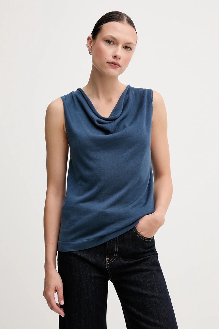 Top United Colors of Benetton relaxed modrá 123VD10DD