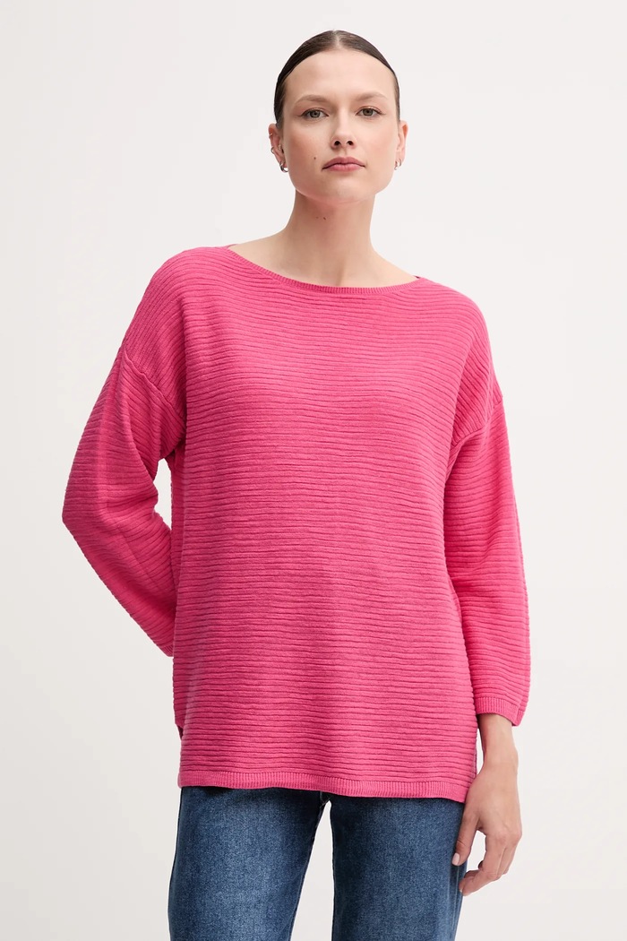 United Colors of Benetton sweter z domieszką lnu pozostałe różowy 115GD10CT