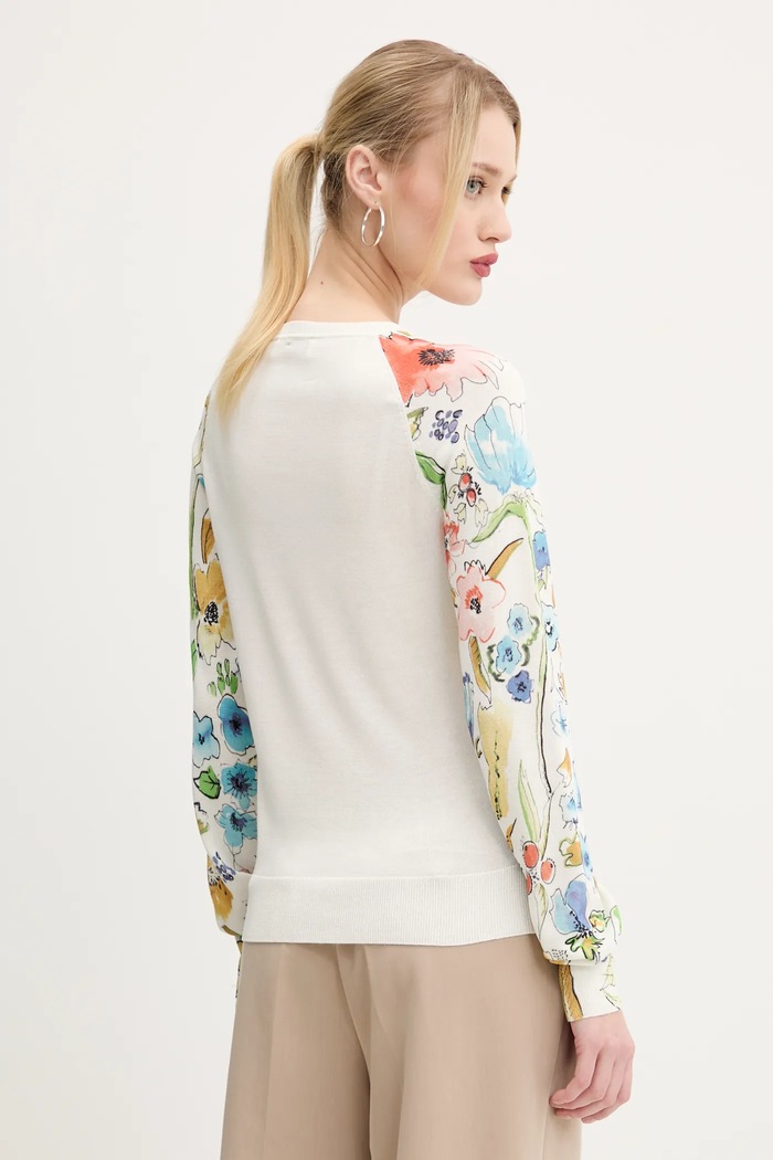 Odzież Desigual sweter z domieszką lnu RANDERS 25SWJF31 beżowy