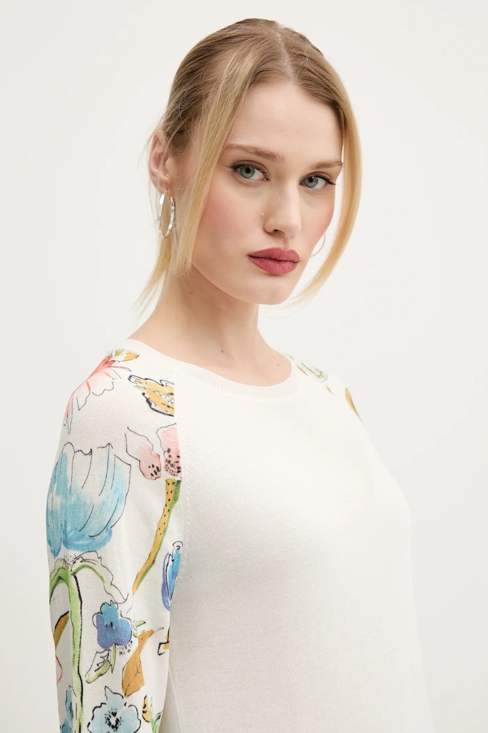 Desigual sweter z domieszką lnu RANDERS beżowy 25SWJF31