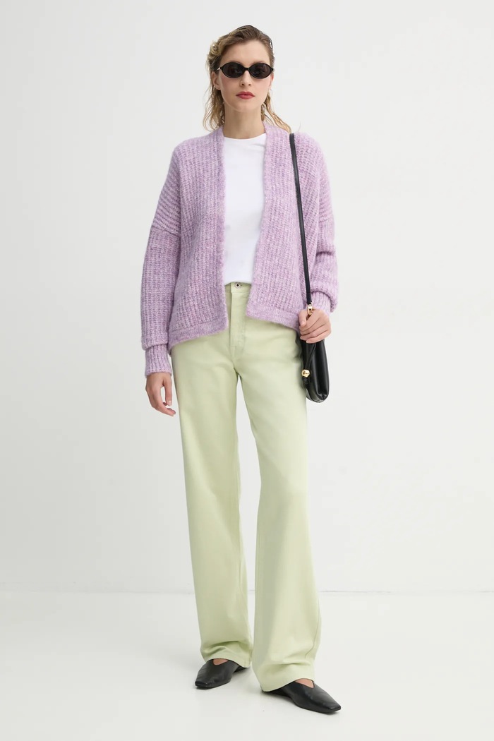 American Vintage cardigan EAST19AME25 violet SS25