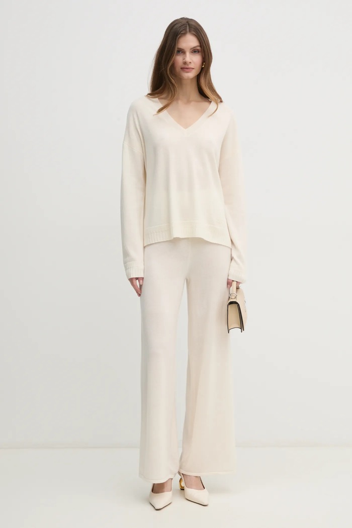 Liu Jo pulover de lana TA5078.MS026 bej SS25