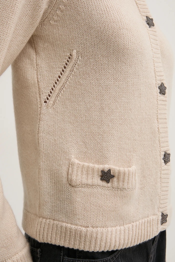 Kašmírový kardigan ZADIG&VOLTAIRE KWCA01587.102 béžová
