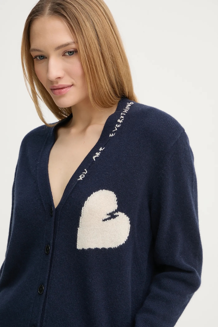 ZADIG&VOLTAIRE kardigan kaszmirowy granatowy KWCA01615.404