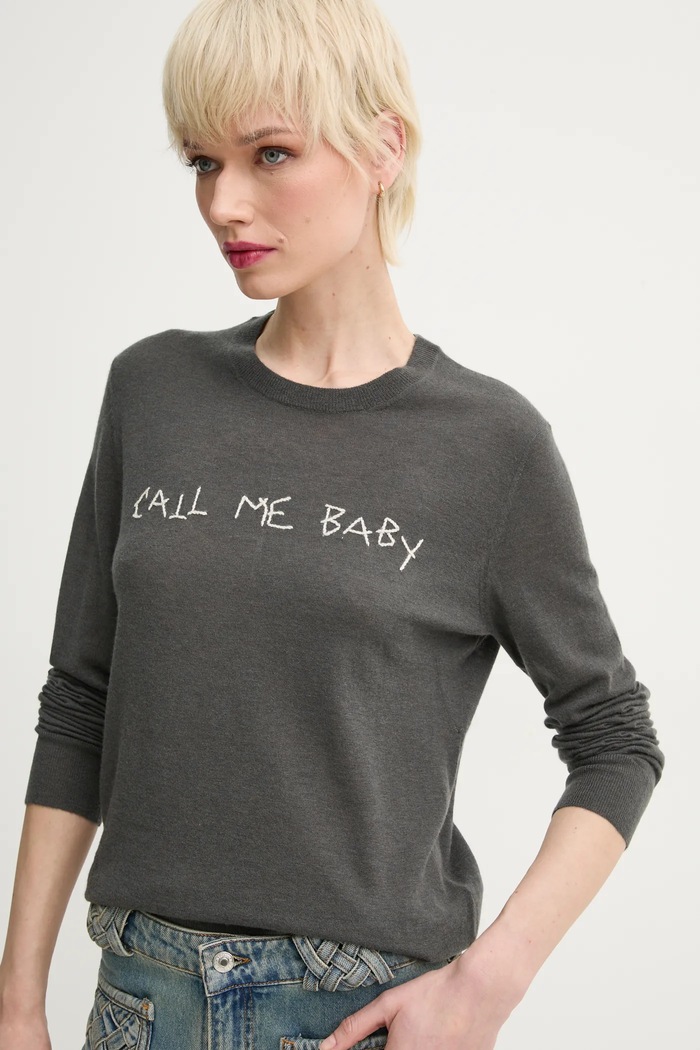 Kašmírový sveter ZADIG&VOLTAIRE sivá KWSW02705.23