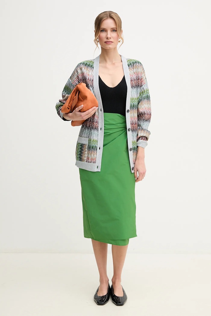 Πλεκτή ζακέτα Missoni DS25SM0I.BC0051 πράσινο SS25