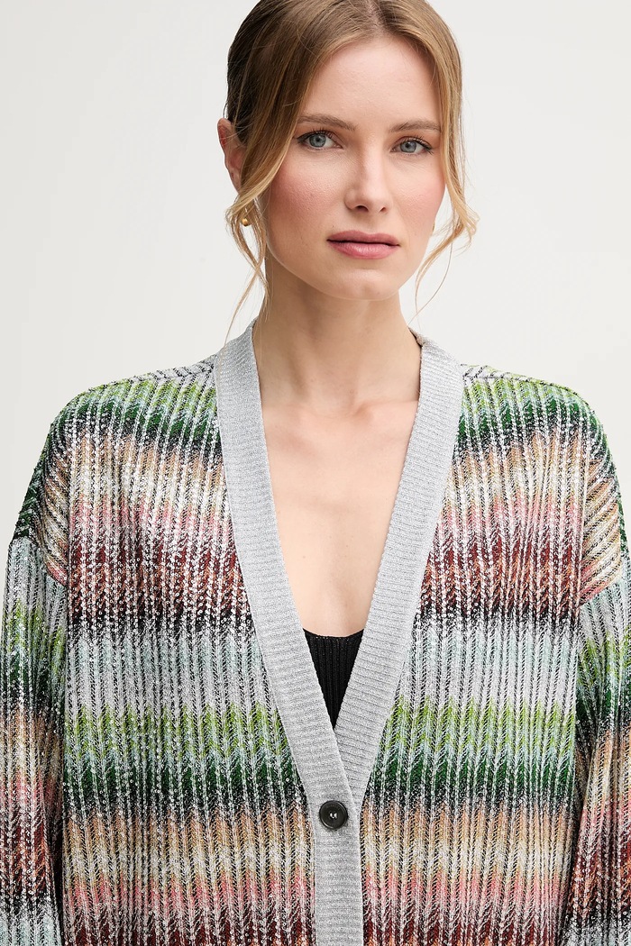 Πλεκτή ζακέτα Missoni πράσινο DS25SM0I.BC0051