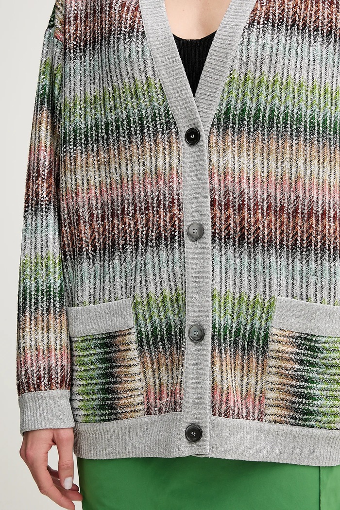 Πλεκτή ζακέτα Missoni DS25SM0I.BC0051 πράσινο