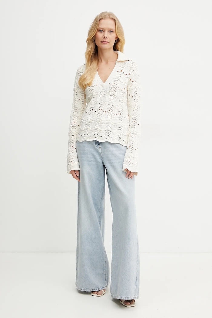 BOSS Orange sweter 50537850 beżowy SS25