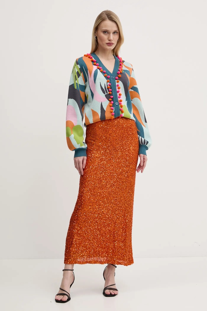 Never Fully Dressed Kardigan Never Fully Dressed Balearic Forrest NFDKN573 tyrkysová SS25