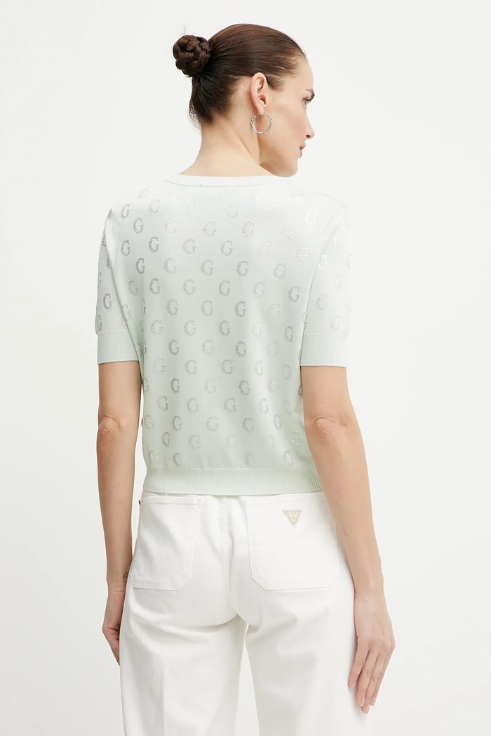 Odzież Guess t-shirt JASMINE W5GR05.Z3D60 zielony