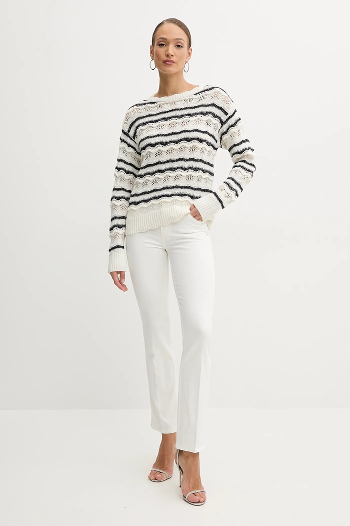 Guess sweter z domieszką lnu VALERIE W5GR35.Z3NJ0 beżowy SS25