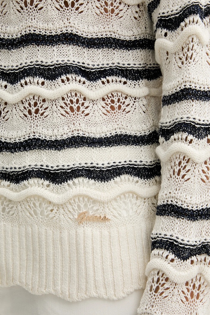 Guess sweter z domieszką lnu VALERIE W5GR35.Z3NJ0 beżowy