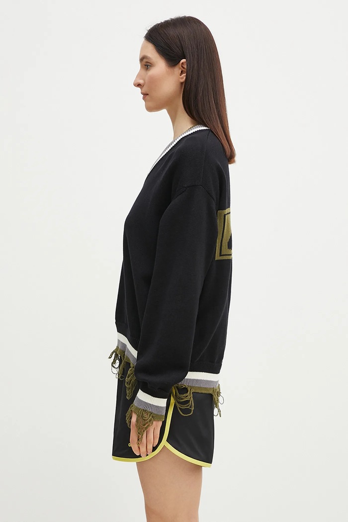 Бавовняний светр Ottolinger Oversized 107.101407.02 чорний SS25