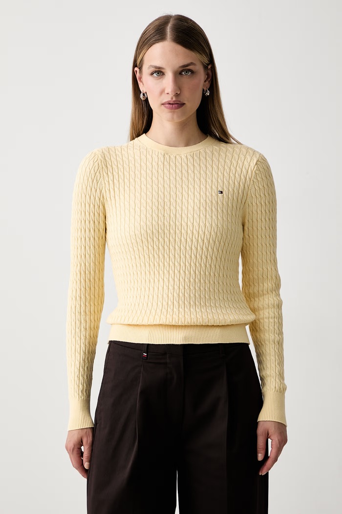 Tommy Hilfiger svetr dámský bavlněný žlutá WW0WW44993