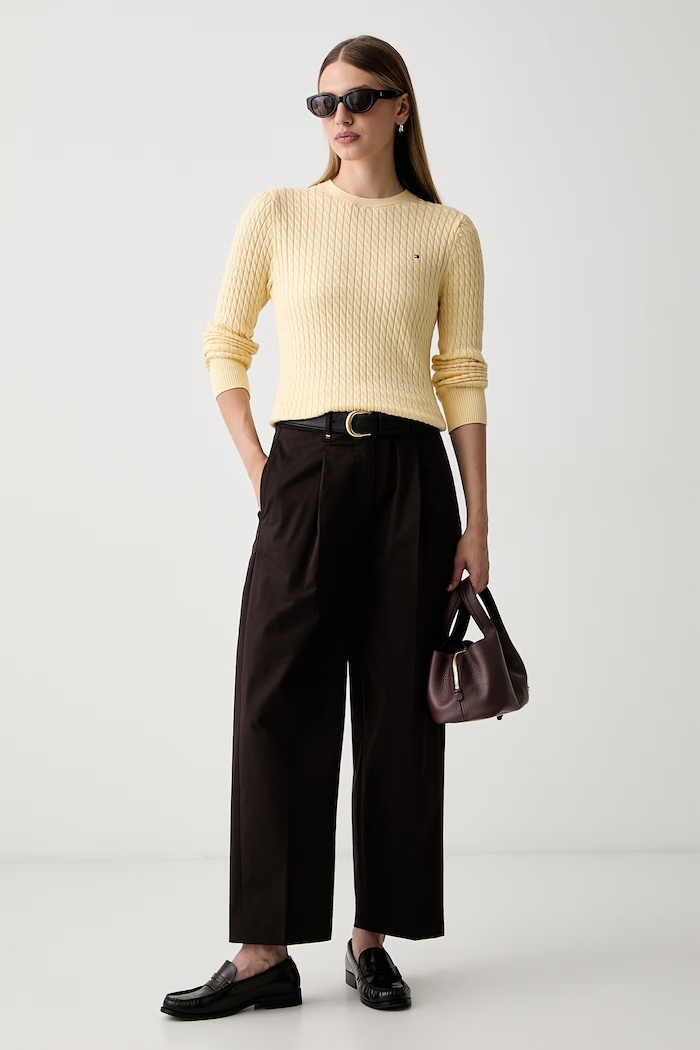 Tommy Hilfiger svetr dámský bavlněný WW0WW44993 žlutá SS26