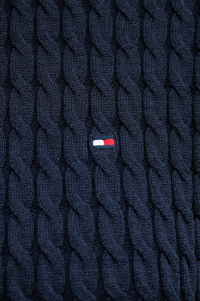 Tommy Hilfiger pulover de bumbac WW0WW44993 bleumarin