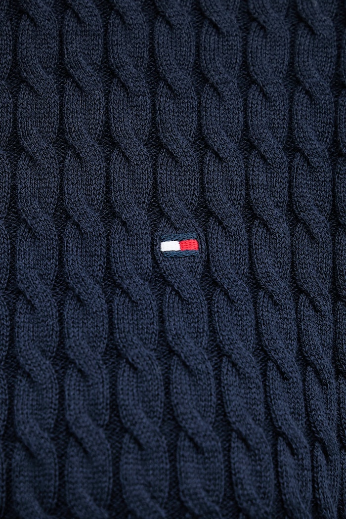 Tommy Hilfiger pulover de bumbac WW0WW44993 bleumarin