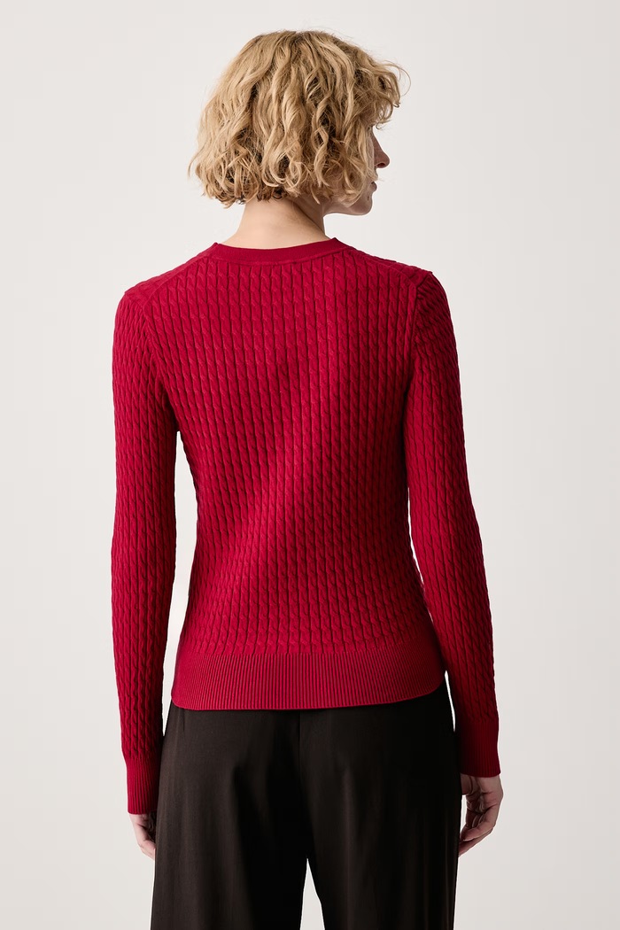 Odzież Tommy Hilfiger Sweter damski bawełniany WW0WW44993 bordowy