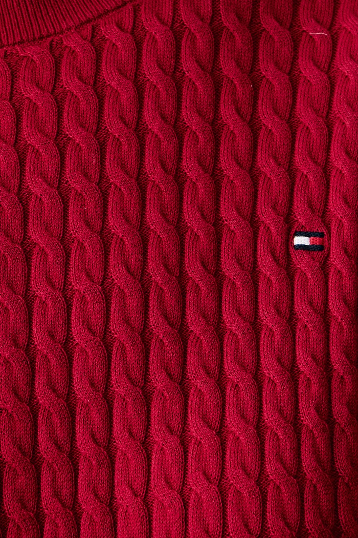 Sweter damski bawełniany Tommy Hilfiger bordowy WW0WW44993