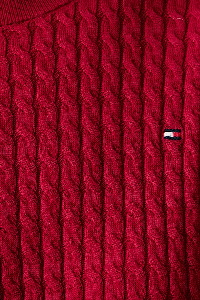 Sweter damski bawełniany Tommy Hilfiger bordowy WW0WW44993