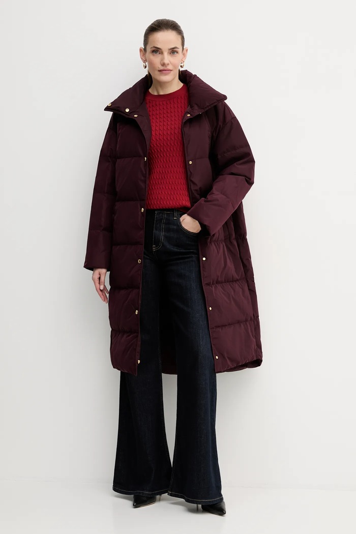 Tommy Hilfiger pulover de bumbac WW0WW44993 burgundia SS26