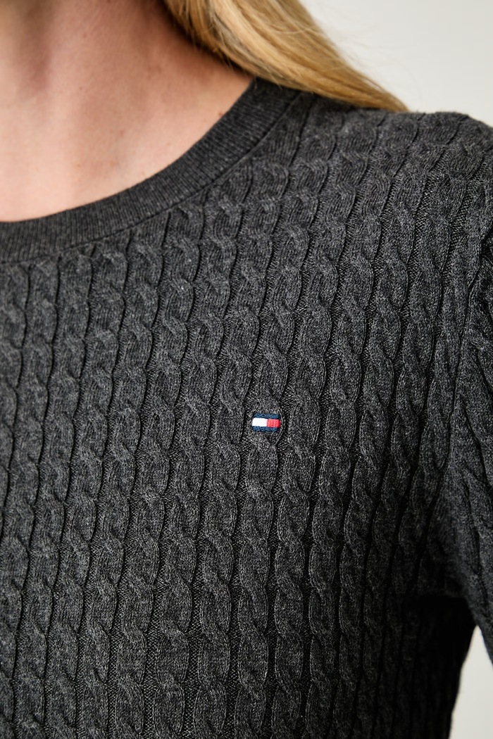 Tommy Hilfiger sweter damski bawełniany WW0WW44993 szary