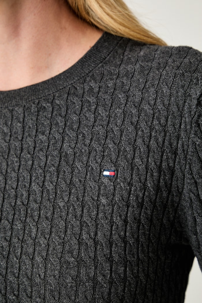 Tommy Hilfiger sweter damski bawełniany WW0WW44993 szary