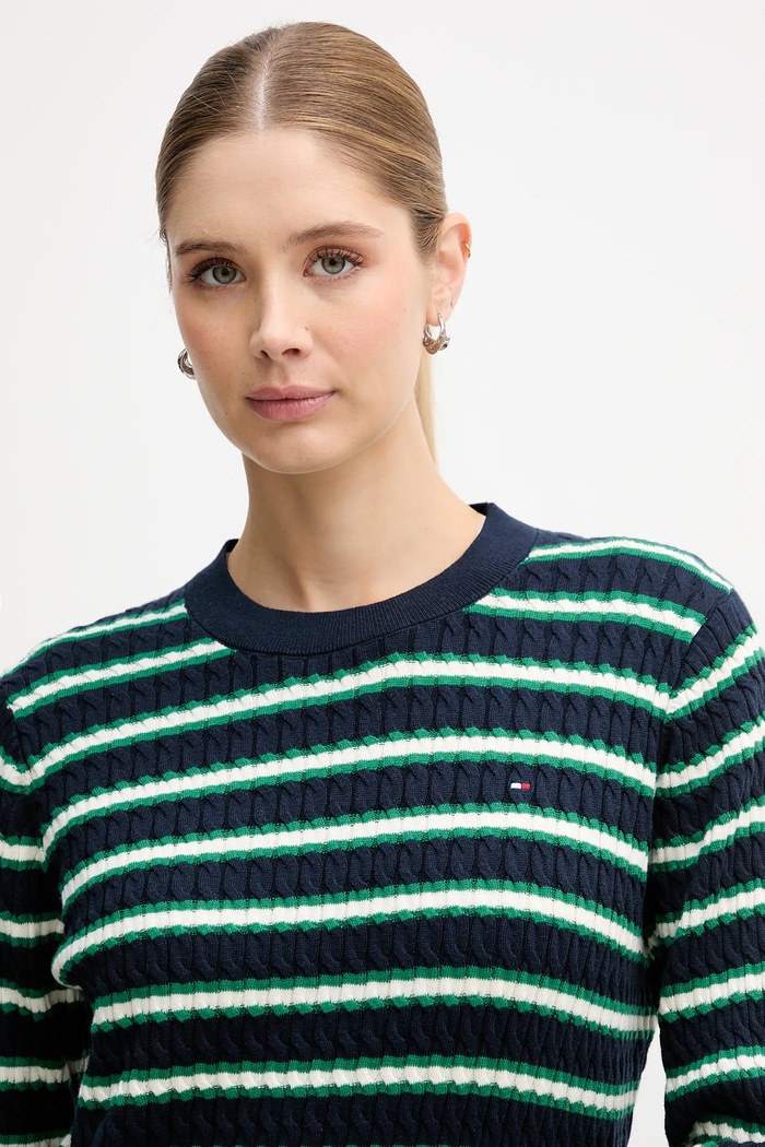 Bavlněný svetr Tommy Hilfiger modrá WW0WW44993