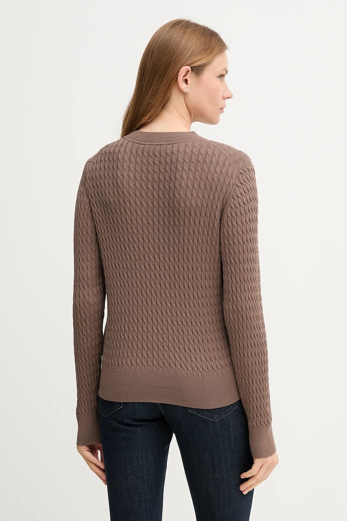 Odzież Tommy Hilfiger Sweter damski bawełniany WW0WW44993 brązowy