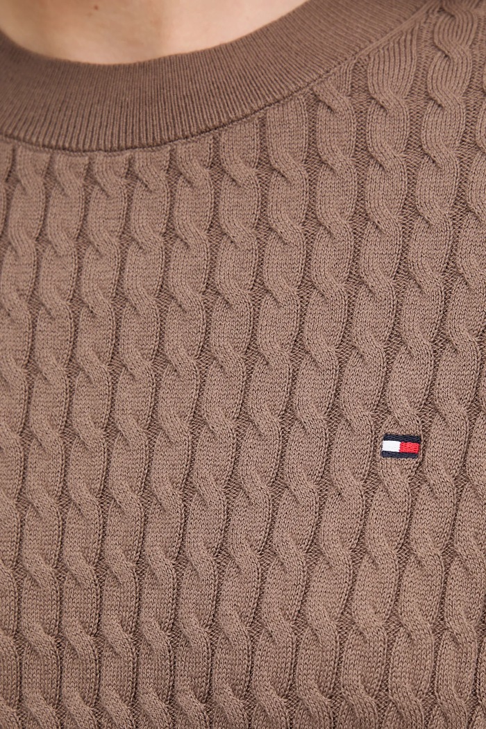 Sweter damski bawełniany Tommy Hilfiger brązowy WW0WW44993