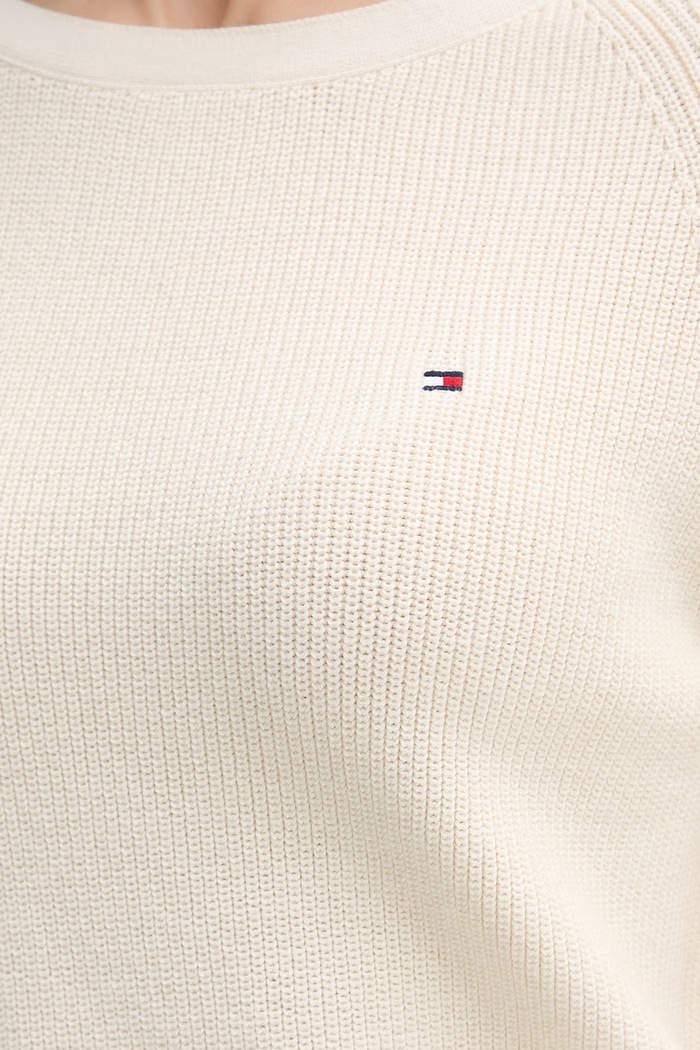 Tommy Hilfiger sveter dámsky bavlnený WW0WW44975 béžová