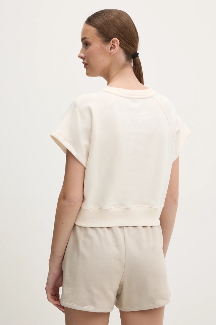 Pamučna majica Dkny DP5T1231 bež SS25