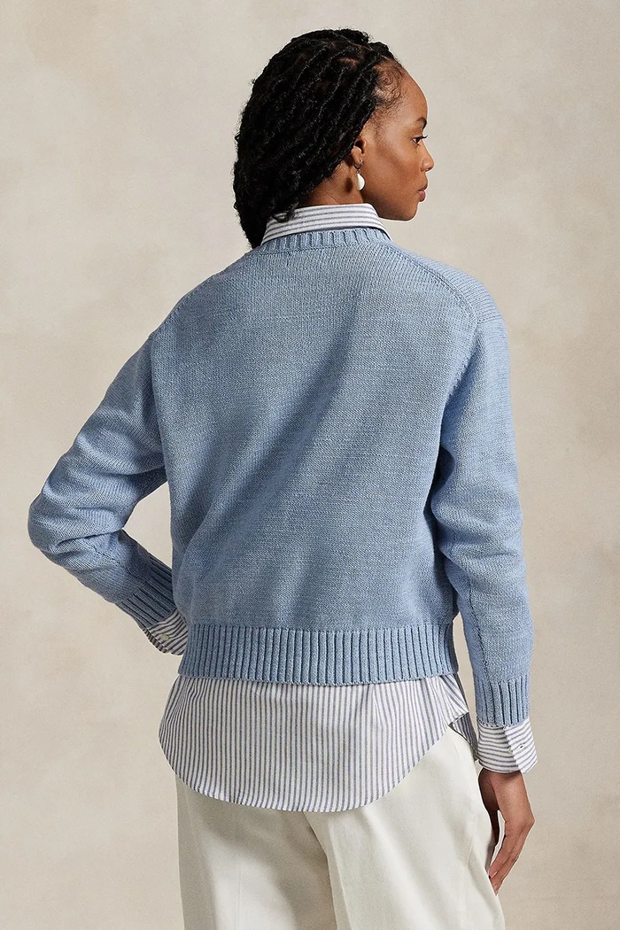 Bavlněný svetr Polo Ralph Lauren 211965767 modrá SS25