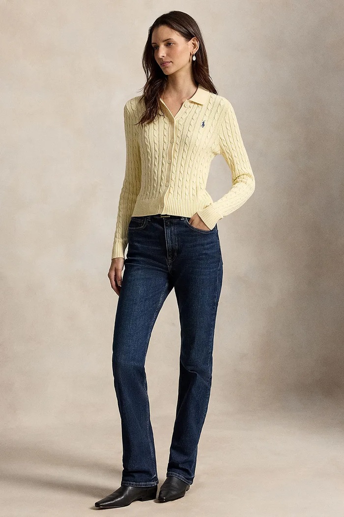 Odzież Polo Ralph Lauren Kardigan damski bawełniany 211971881 żółty