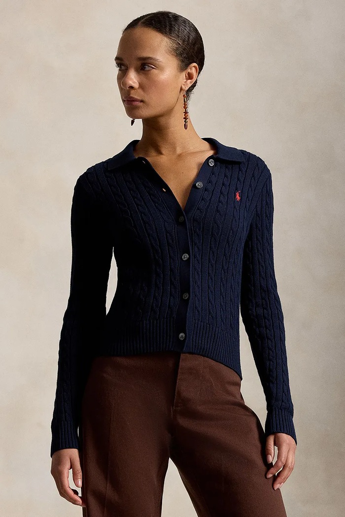 Polo Ralph Lauren кардиган бавовняний жіночий гладкий темно-синій 211971881