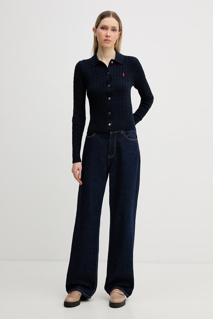 Πλεκτή ζακέτα Polo Ralph Lauren 211971881 σκούρο μπλε SS26