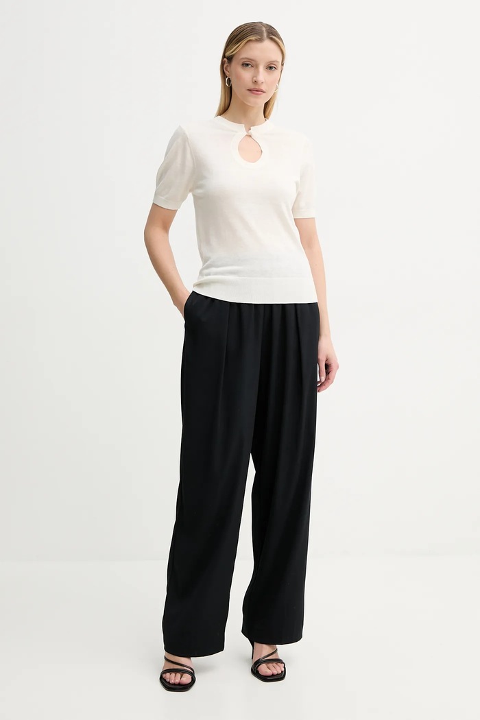 Πουλόβερ με προσθήκη μαλλιού By Malene Birger TALA 103209 μπεζ SS25