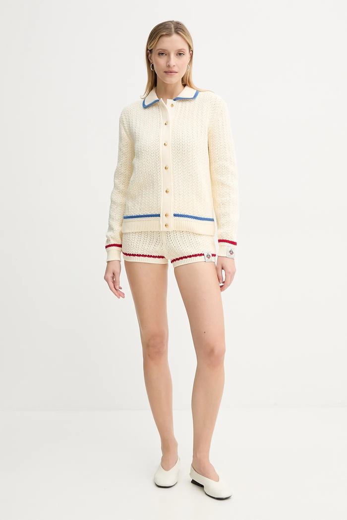 Bally pamut kardigán WKN09B bézs SS25