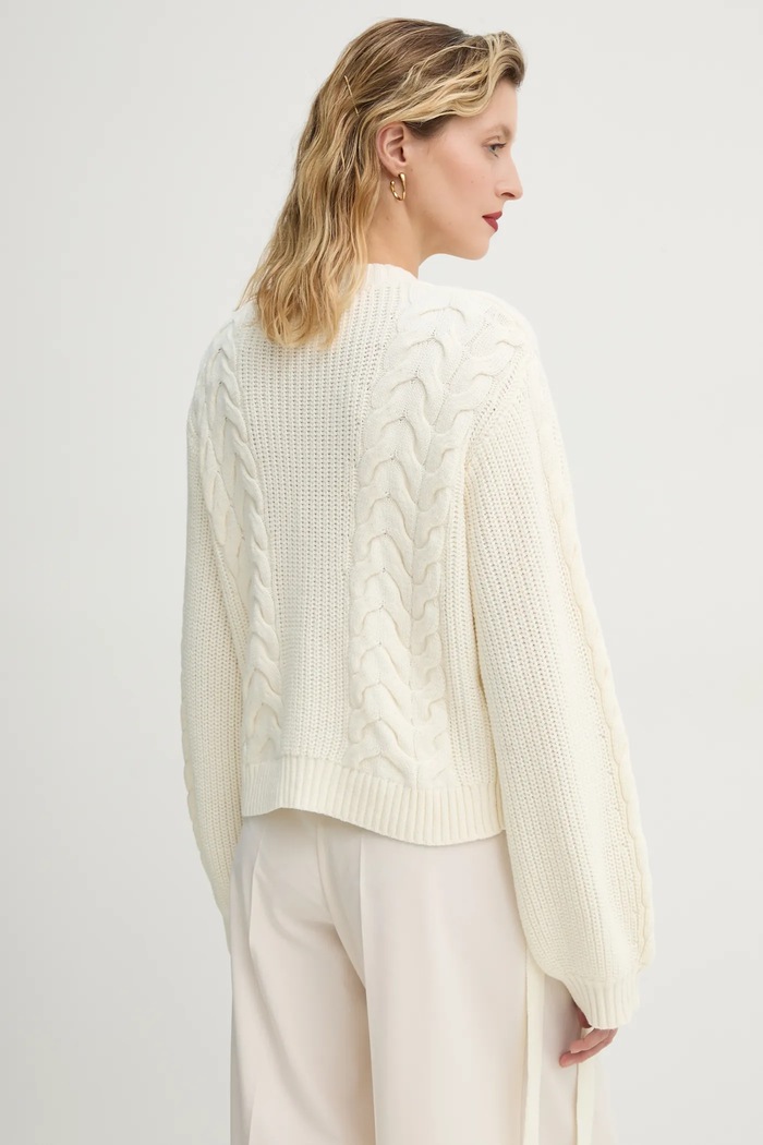Odzież MUNTHE sweter z domieszką wełny FABRICKA 251160025176 beżowy