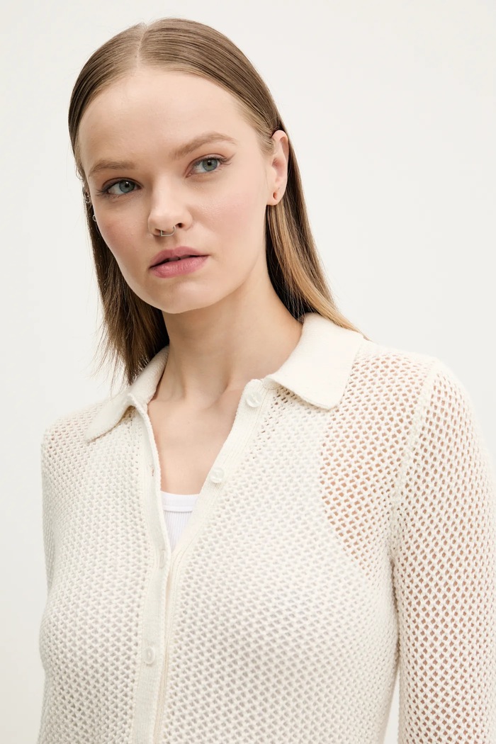 Abercrombie & Fitch cardigan din bumbac bej KI150.5172.178