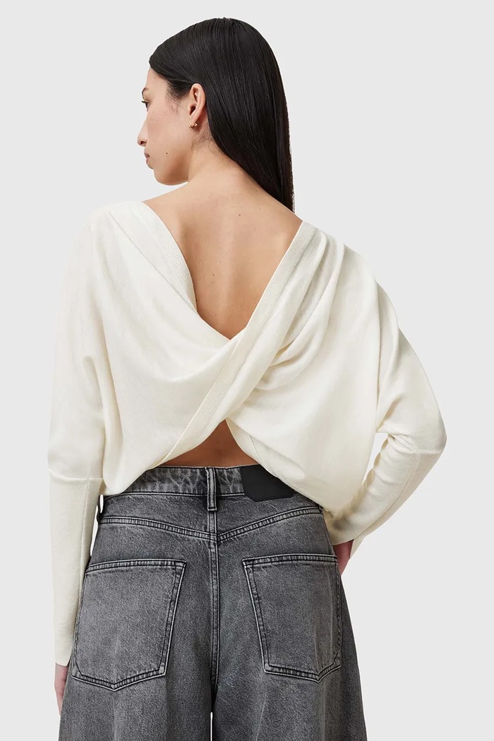 Vuneni pulover AllSaints JULIEANA W035KB bijela SS25