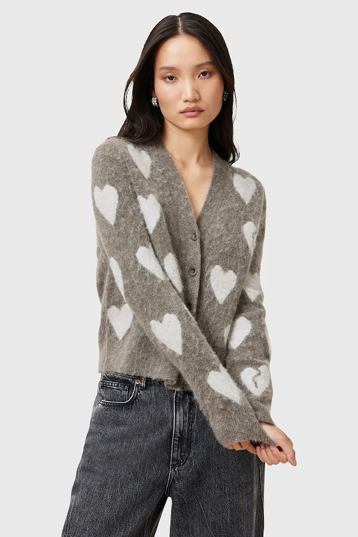 AllSaints Cardigan din lână AMORA gri W042KC